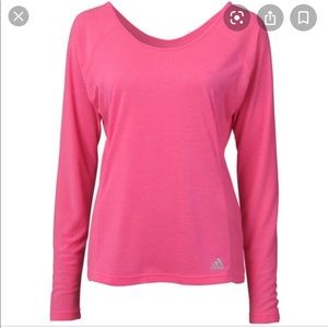 NWT Adidas “Mini Dot” Ling Sleeve in Pink- SMALL